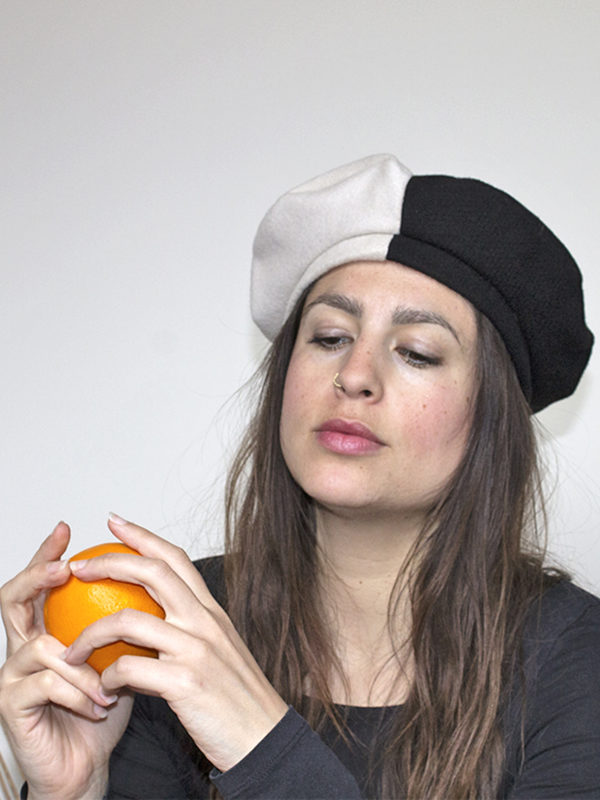 bicolour beret