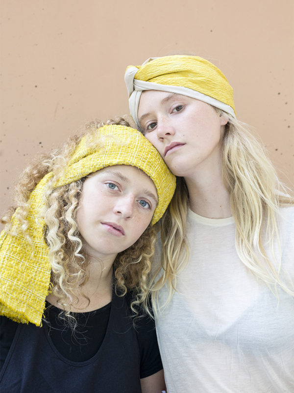 mustard silk open turban