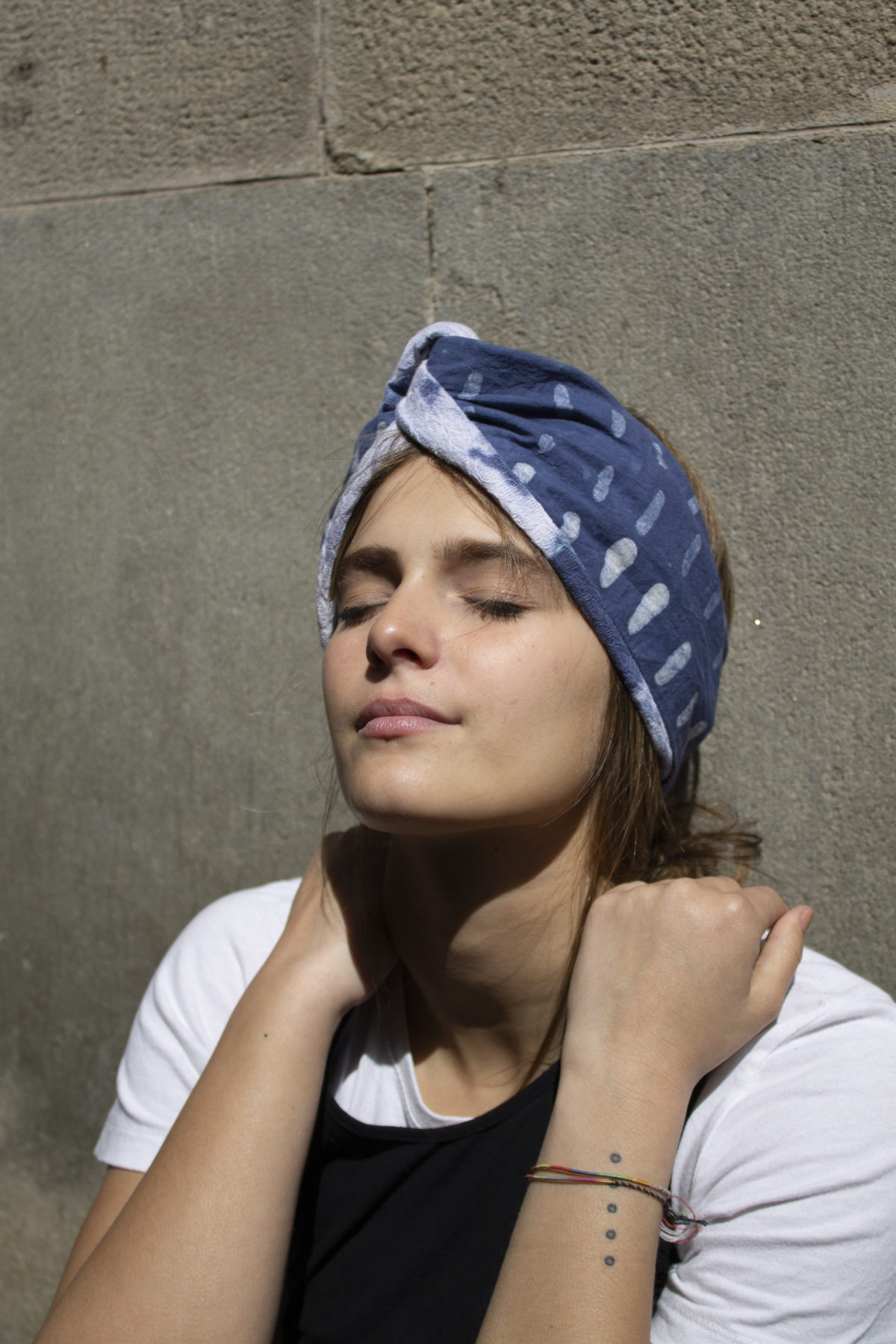 indigo batik open turban