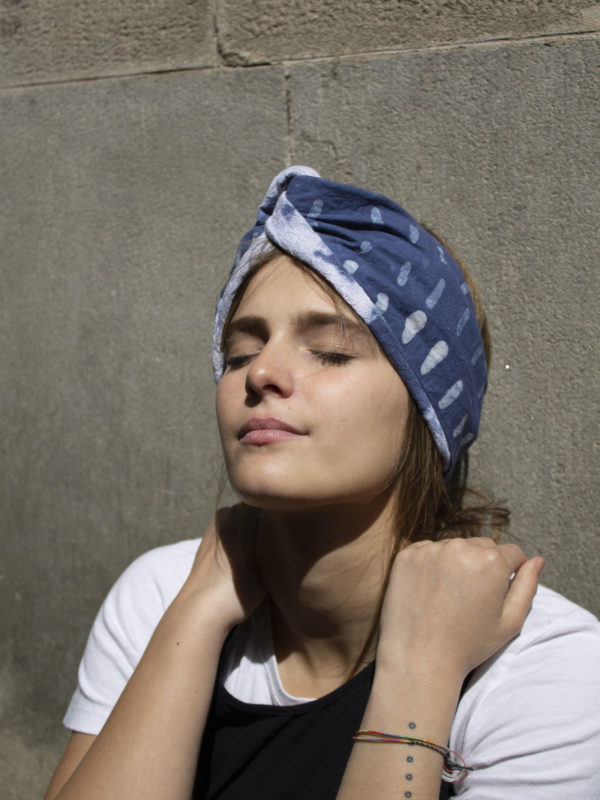 indigo batik open turban
