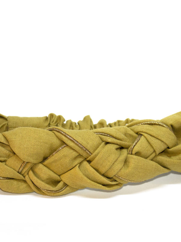 Mustard gold rib braid headband