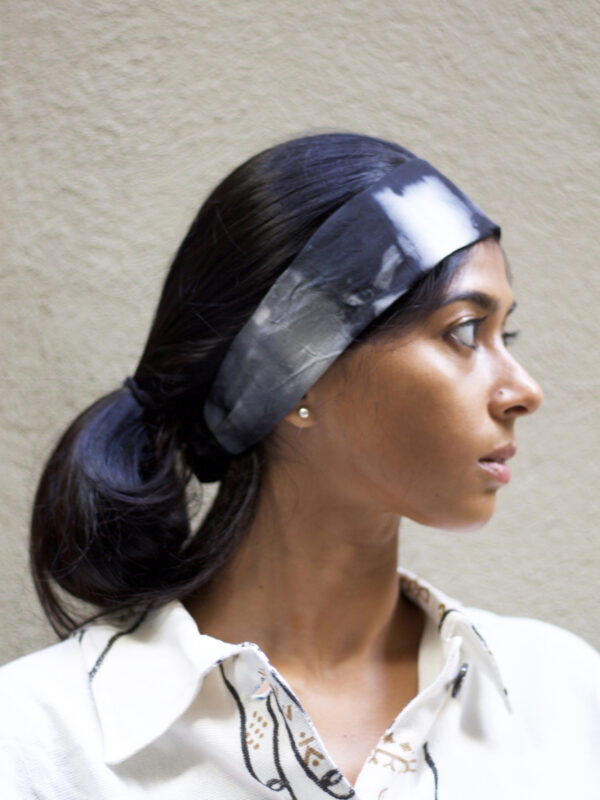 shibori black silk bandeau