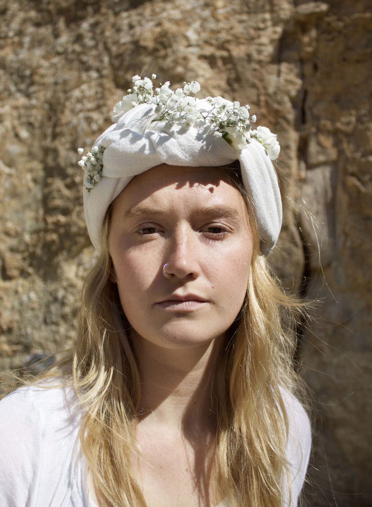white frida braid headband