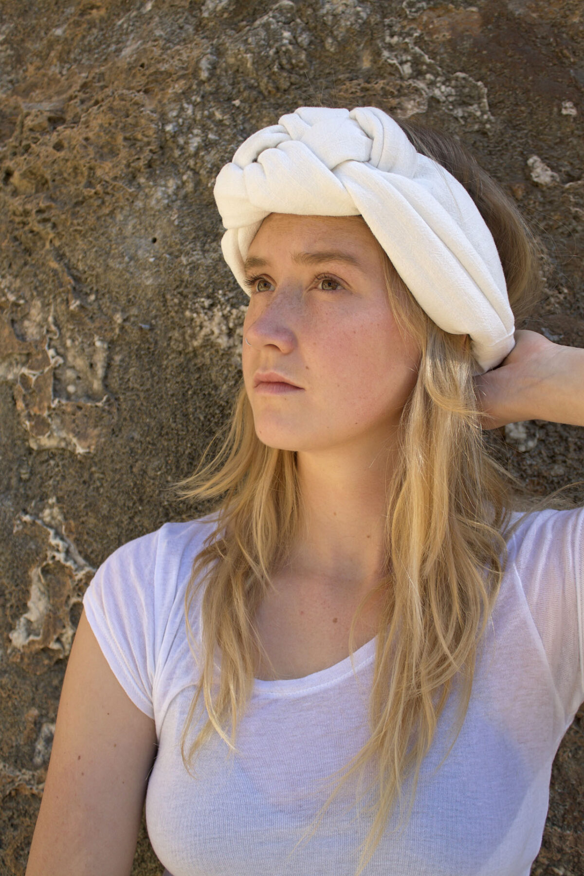 white frida braid headband