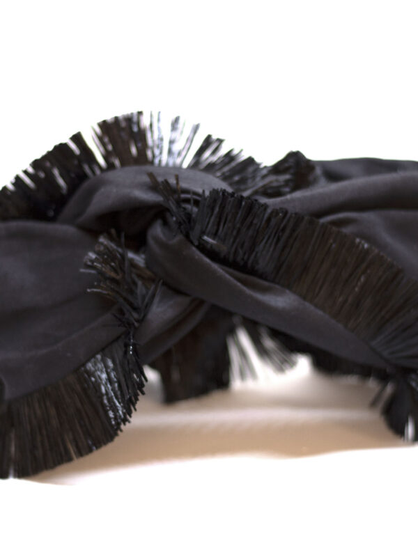 black raffia open turban