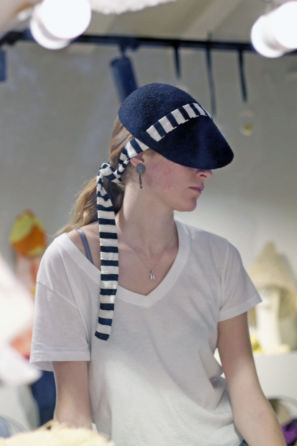 visor cap in black felt