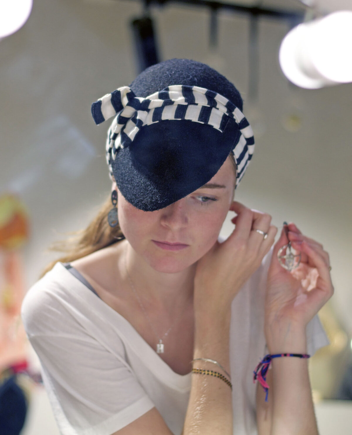 visor cap in black felt