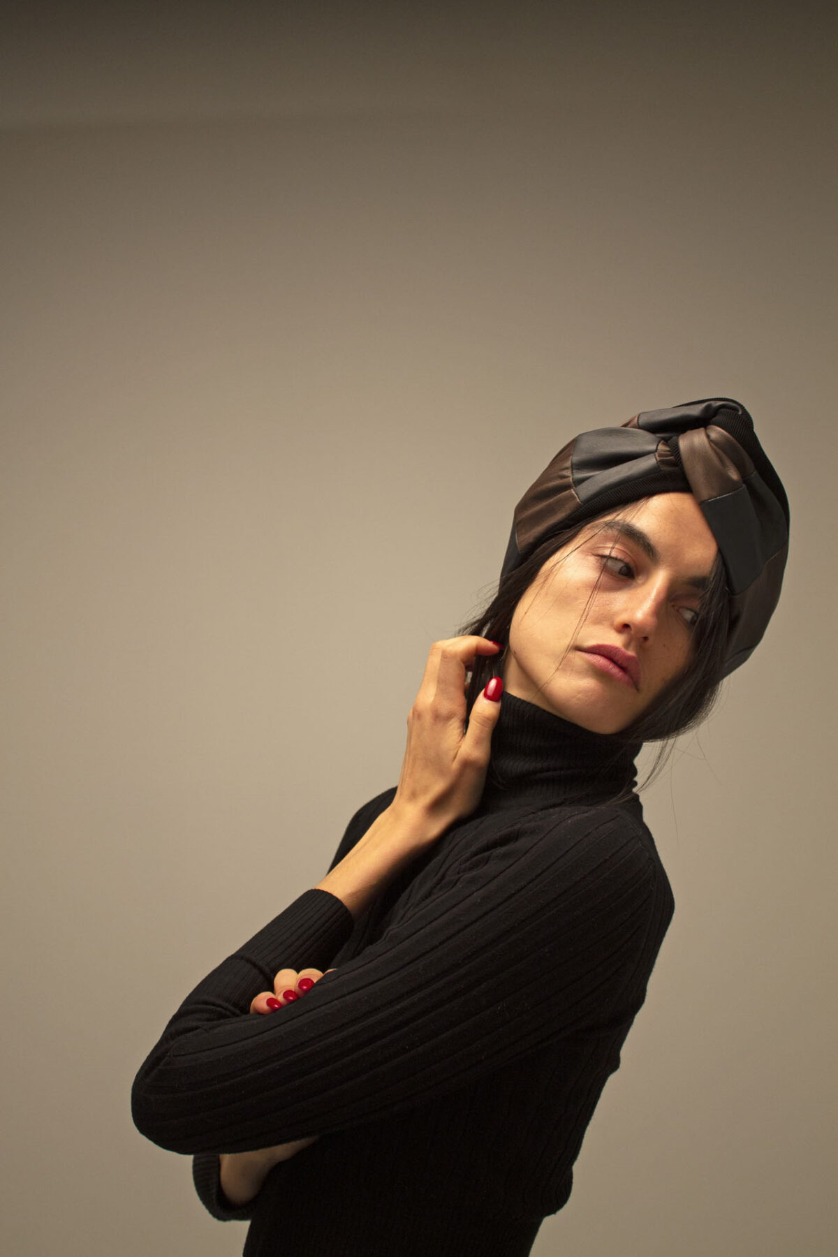 Sleek block open turban