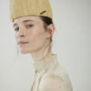 Raffia slanted fez hat